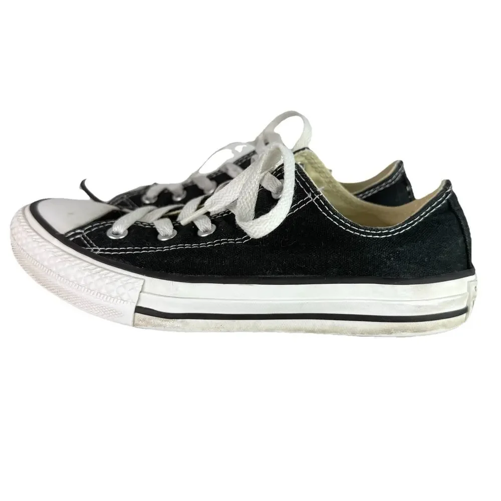 Converse All Star‎ Chuck Taylor Youth Size 2 Shoes Black White Low Top Sneakers